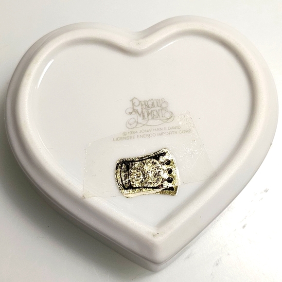 Precious Moments Ceramic Heart-Shaped Trinket Box - Picture 16 of 16